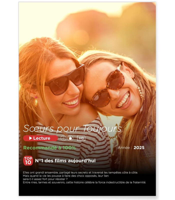 Affiche Netflix personnalisée pour frère et soeur | Cadeau original & fun