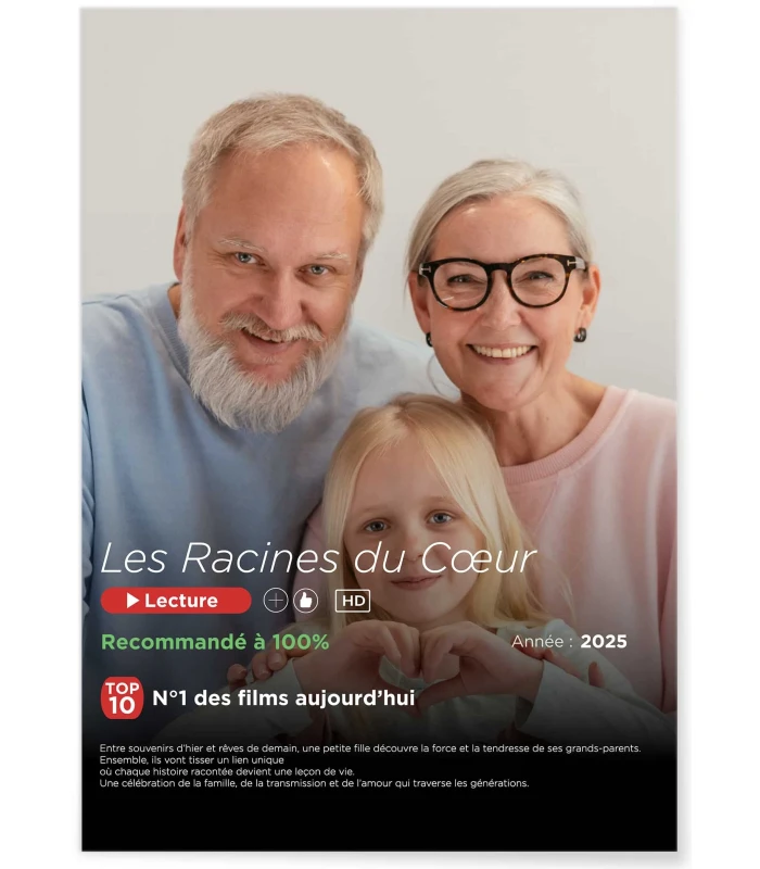 Affiche Netflix personnalisée pour grands-parents | Cadeau original & fun