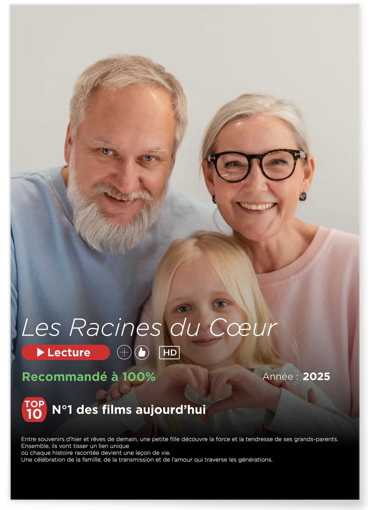 Affiche Netflix personnalisée pour grands-parents | Cadeau original & fun