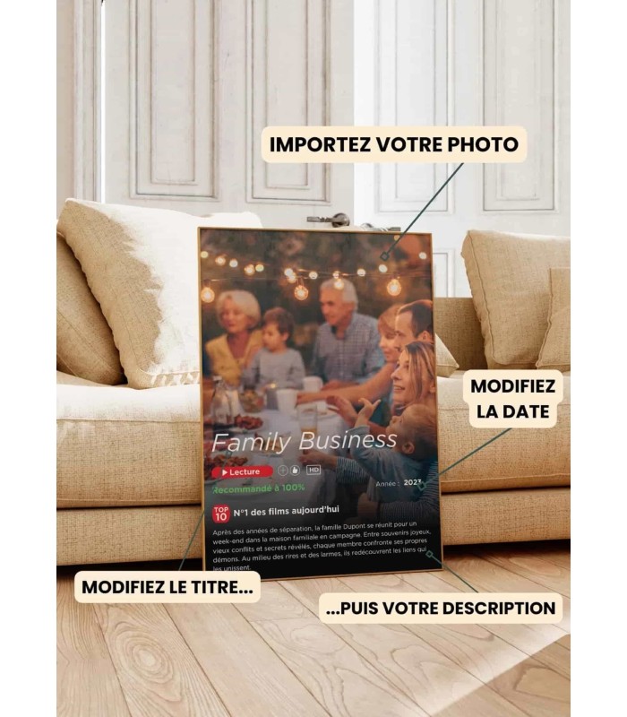 Affiche "Votre film" personnalisée - Édition grands-parents 🎬
