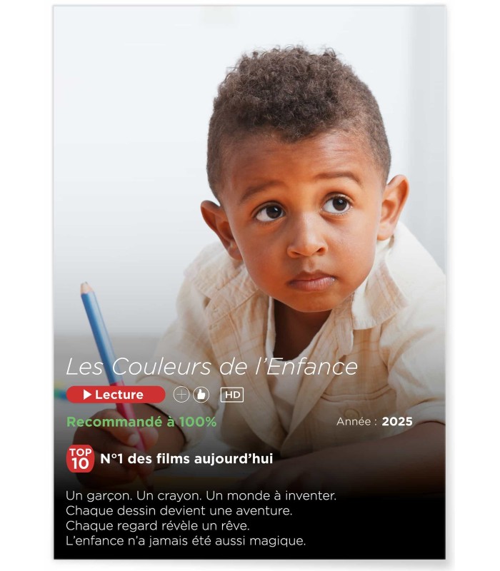 Affiche Netflix personnalisée pour enfants| Cadeau original & fun