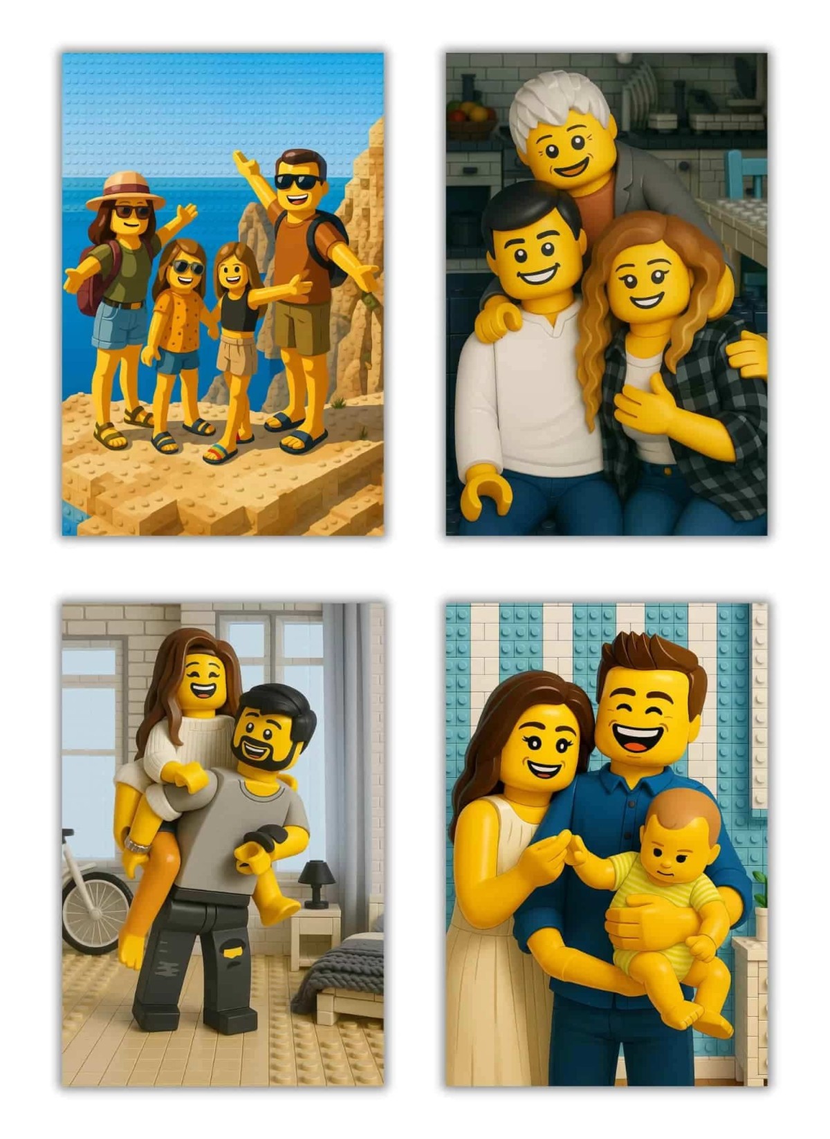 Affiche personnages briques Personnalisée – Portrait style Briques avec IA pour papa | LAFFICHERIE