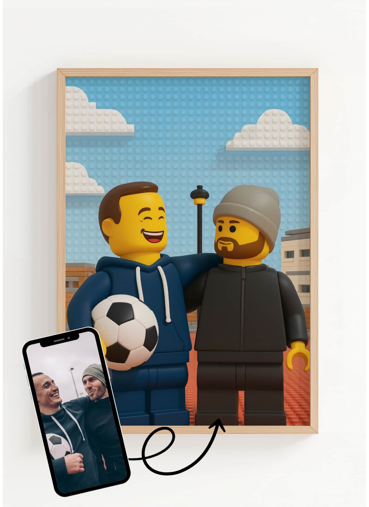 Affiche personnages briques Personnalisée – Portrait style Briques avec IA pour amis | LAFFICHERIE