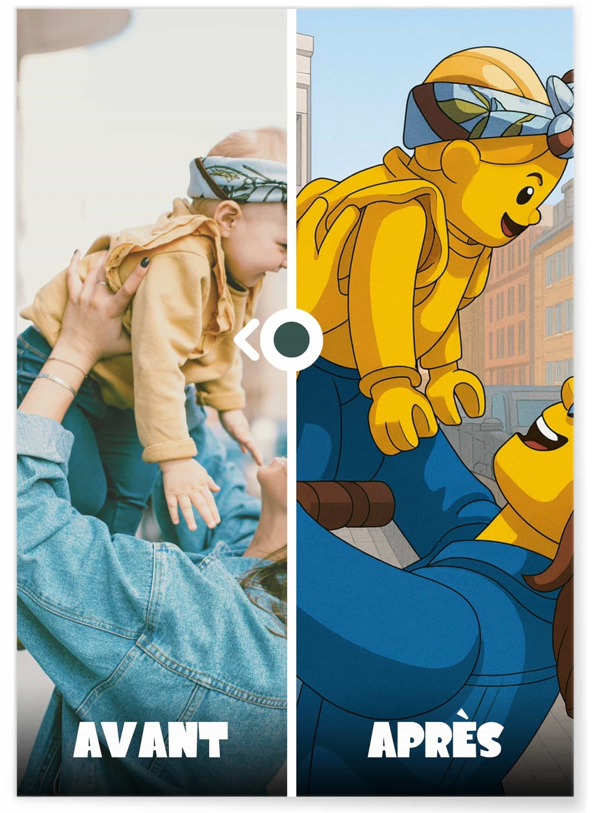 Affiche personnages briques Personnalisée – Portrait style Briques avec IA pour enfants| LAFFICHERIE