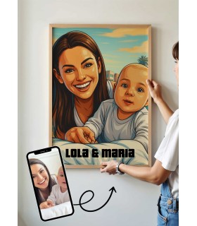 Affiche Personnalisée – Style Jeu Urbain pour maman | LAFFICHERIE
