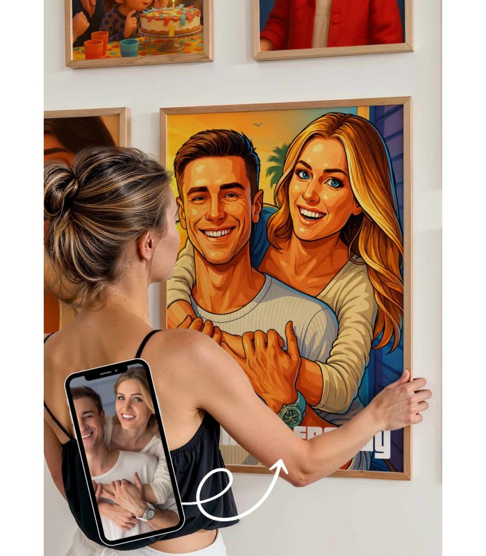 Affiche Personnalisée – Style Jeu Urbain pour couple | LAFFICHERIE