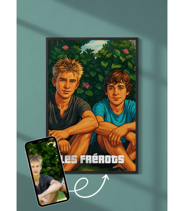 Affiche Personnalisée – Style Jeu Urbain pour frère et soeur | LAFFICHERIE