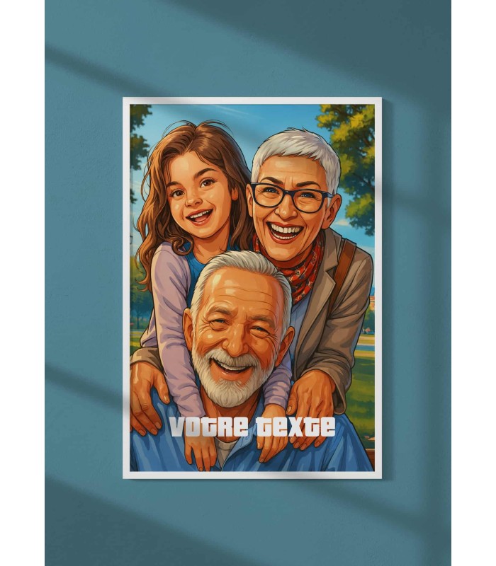Affiche Personnalisée – Style Jeu Urbain | Grands-parents