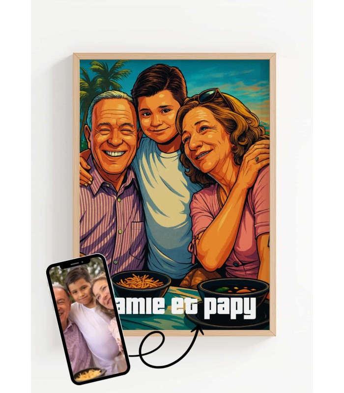Affiche Personnalisée – Style Jeu Urbain pour grands-parents | LAFFICHERIE