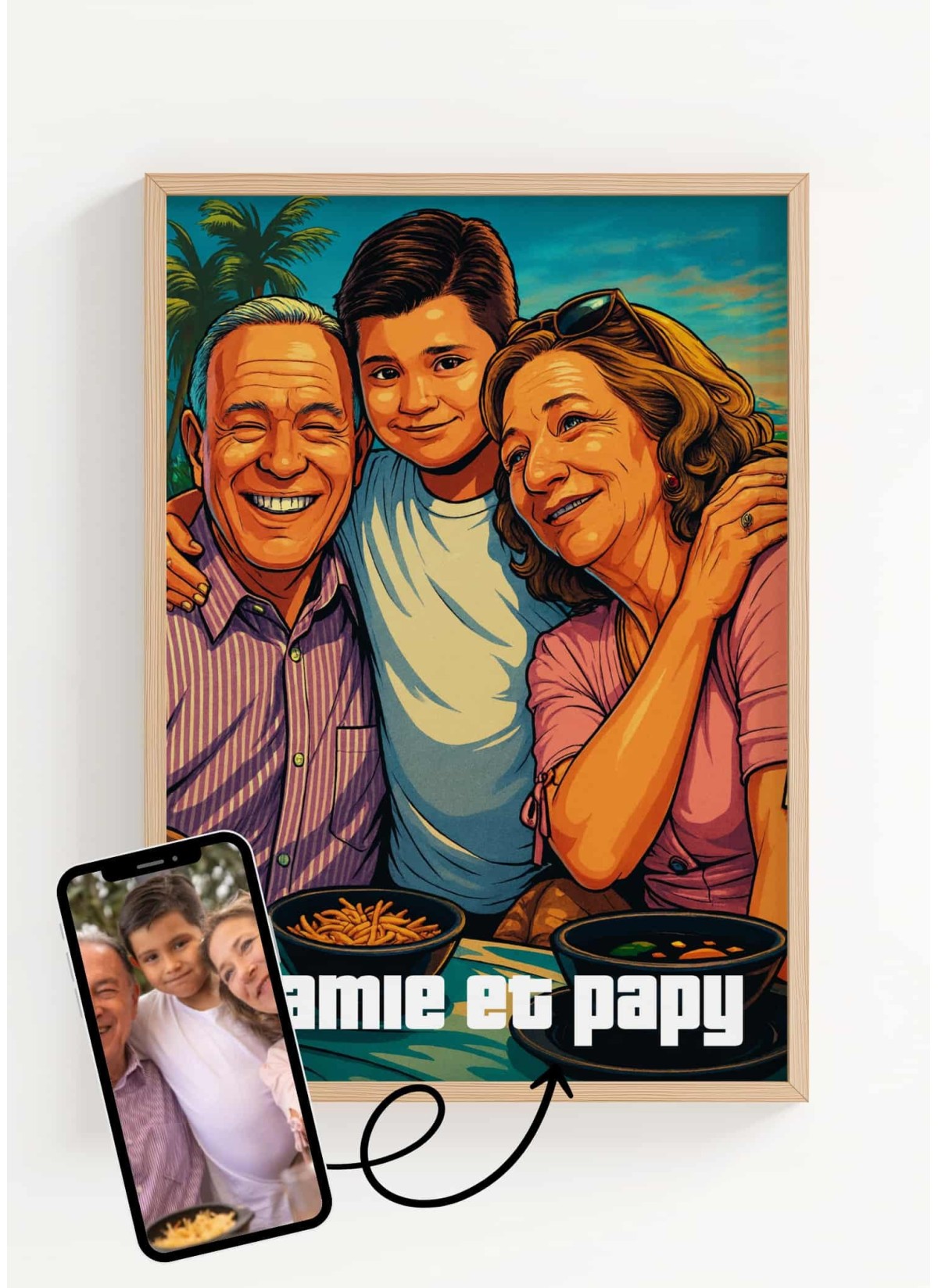 Affiche Personnalisée – Style Jeu Urbain pour grands-parents | LAFFICHERIE