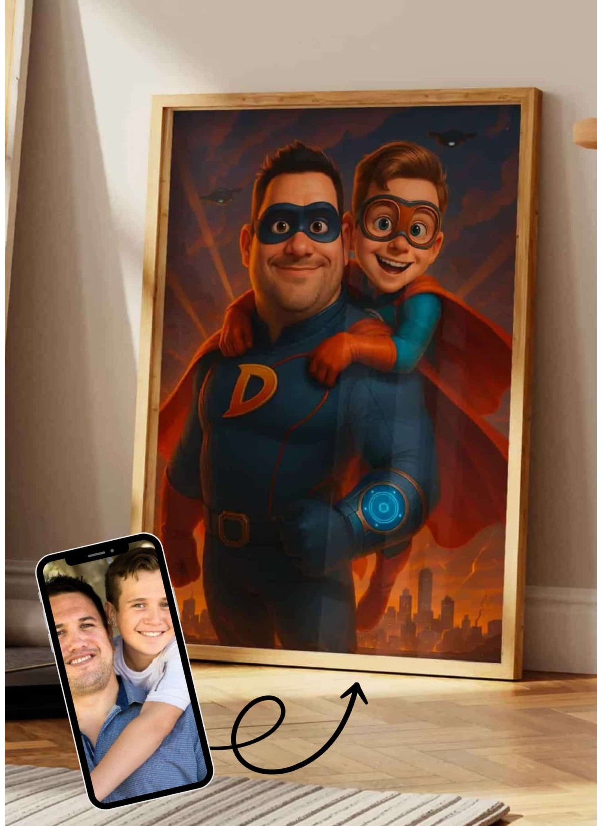 Affiche film super héros personnalisée pour papa | L’AFFICHERIE