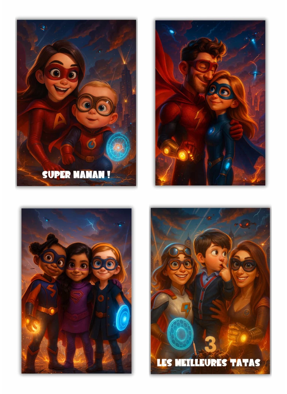 Affiche film super héros personnalisée pour frère et soeur | L’AFFICHERIE