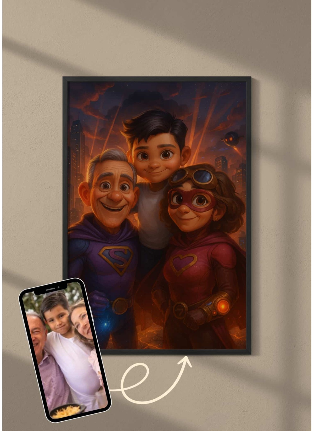 Affiche film super héros personnalisée pour grands-parents | L’AFFICHERIE