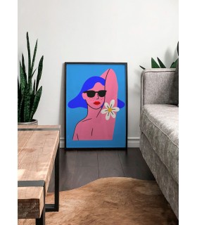 Affiche Femme à la fleur pop