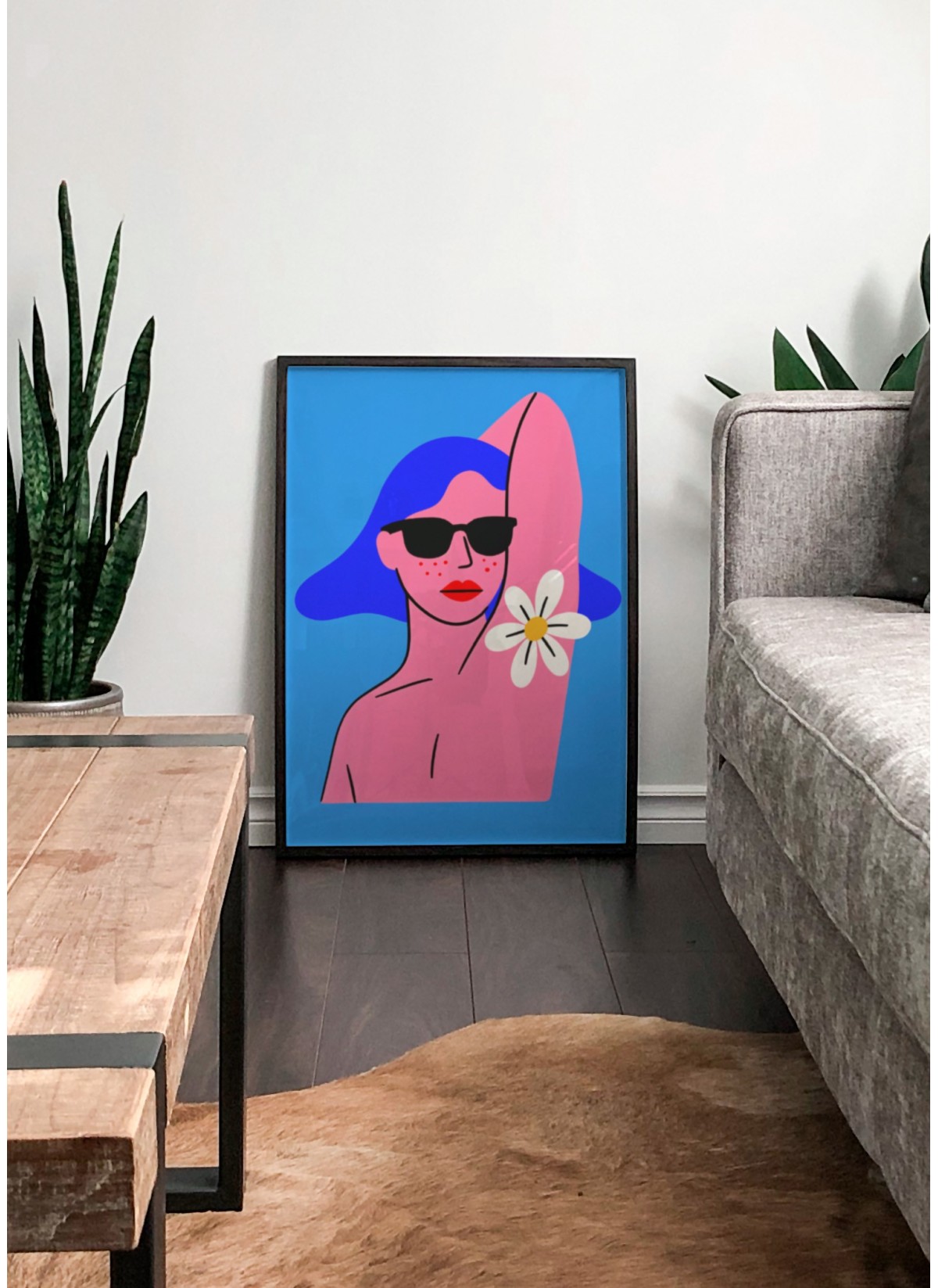 Affiche Femme à la fleur pop