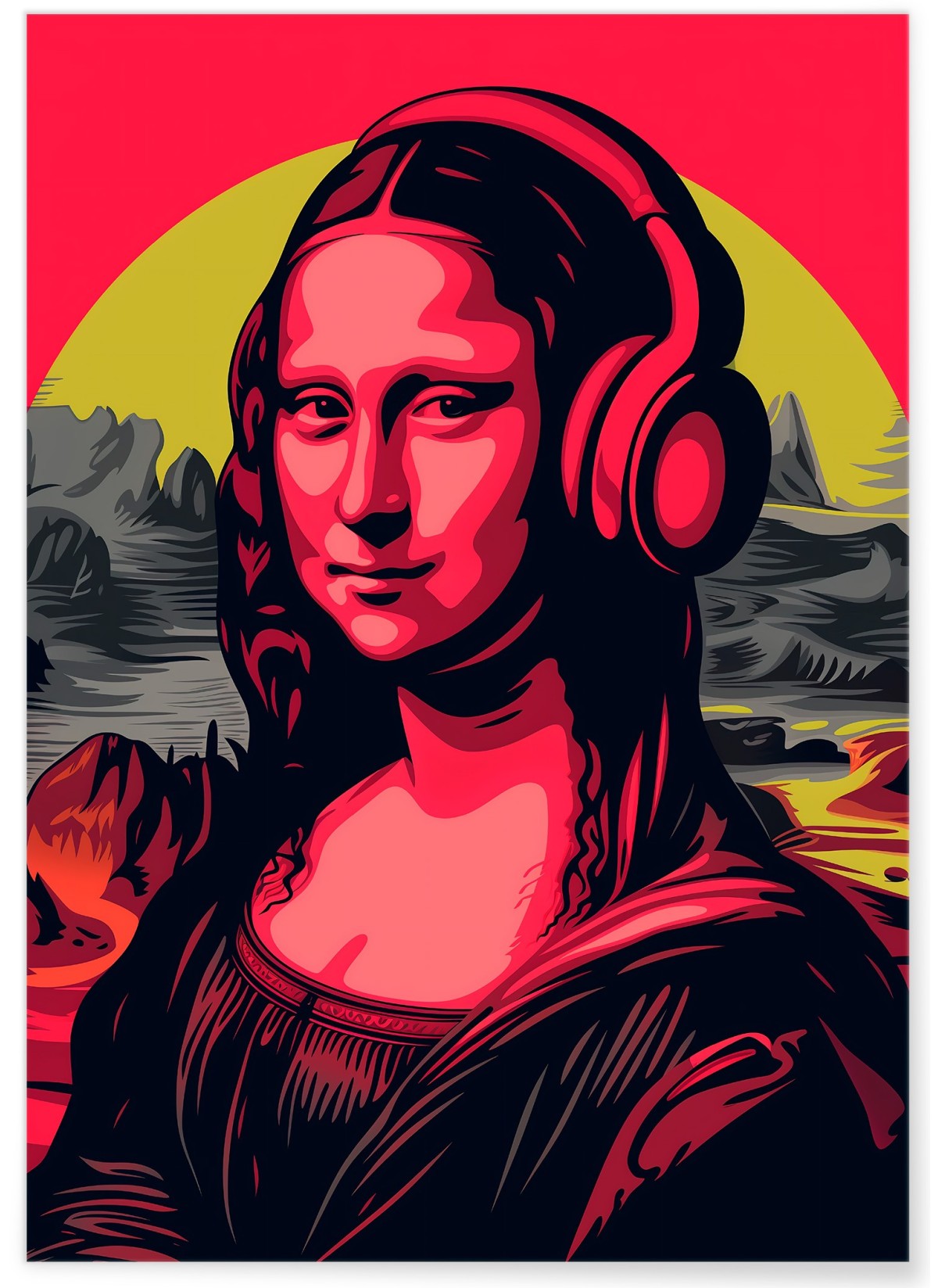 Affiche Mona Lisa casque audio