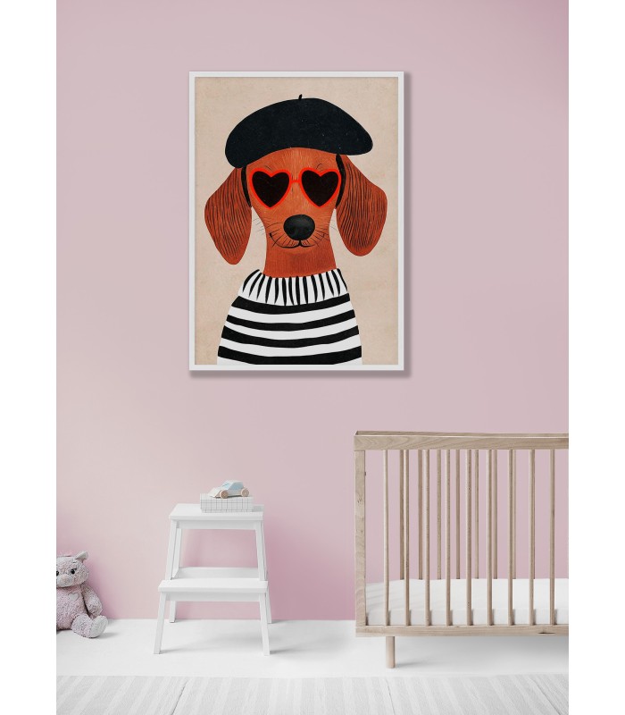 Affiche Chien chic parisien