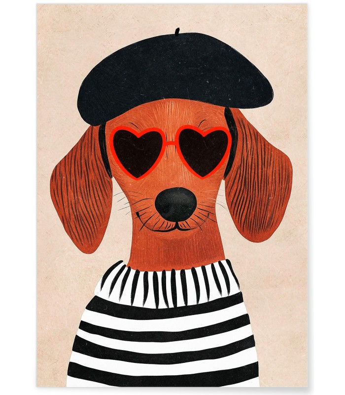 Affiche Chien chic parisien