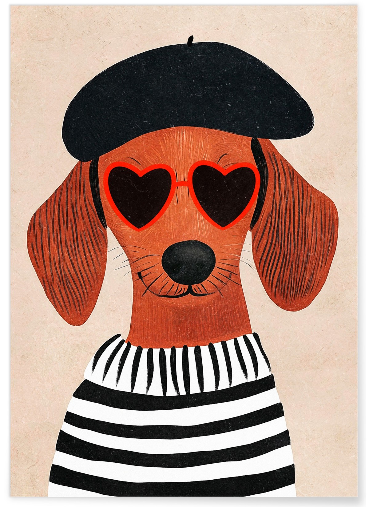 Affiche Chien chic parisien