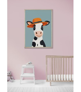 Affiche Vache au chapeau