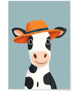Affiche Vache au chapeau