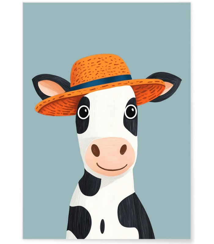 Affiche Vache au chapeau
