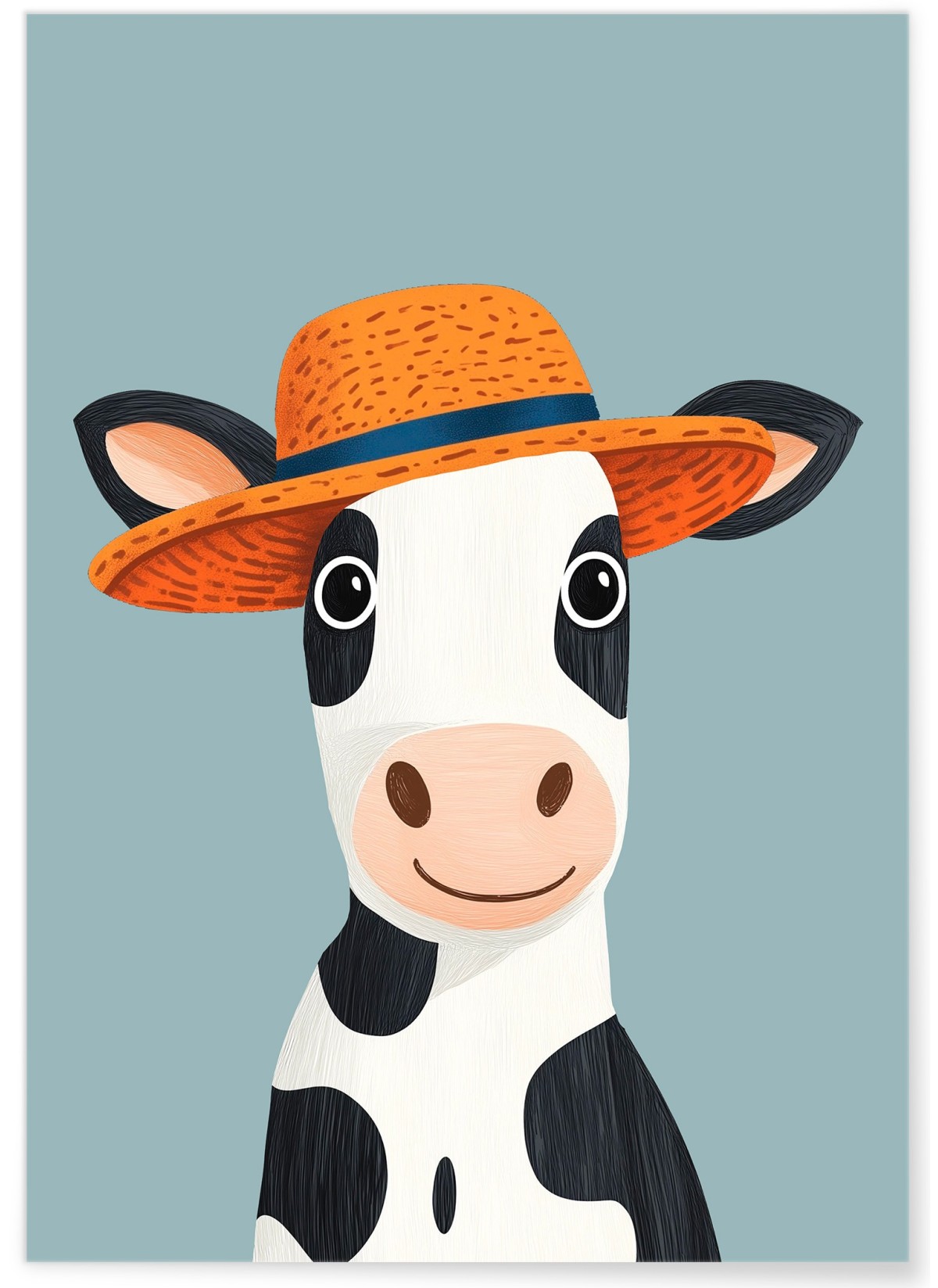 Affiche Vache au chapeau