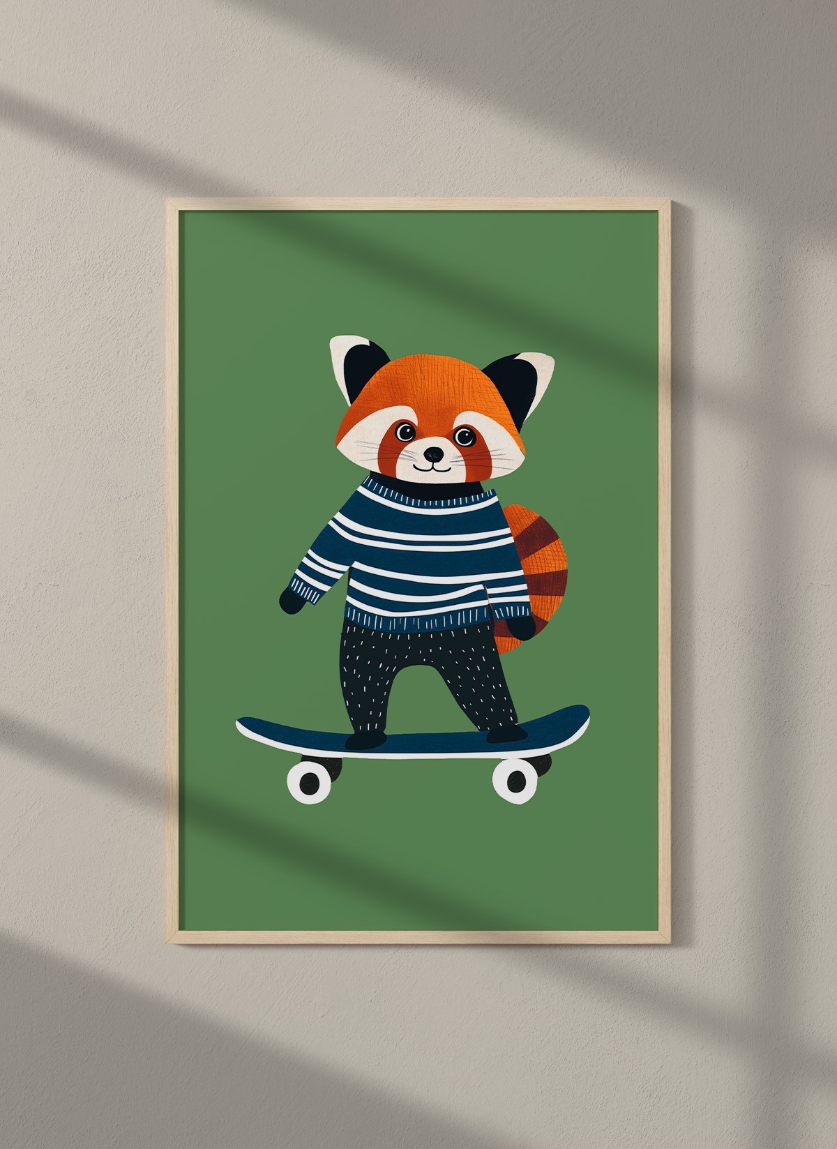 Affiche Panda roux skateur