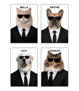 Affiche animaux style agent secret