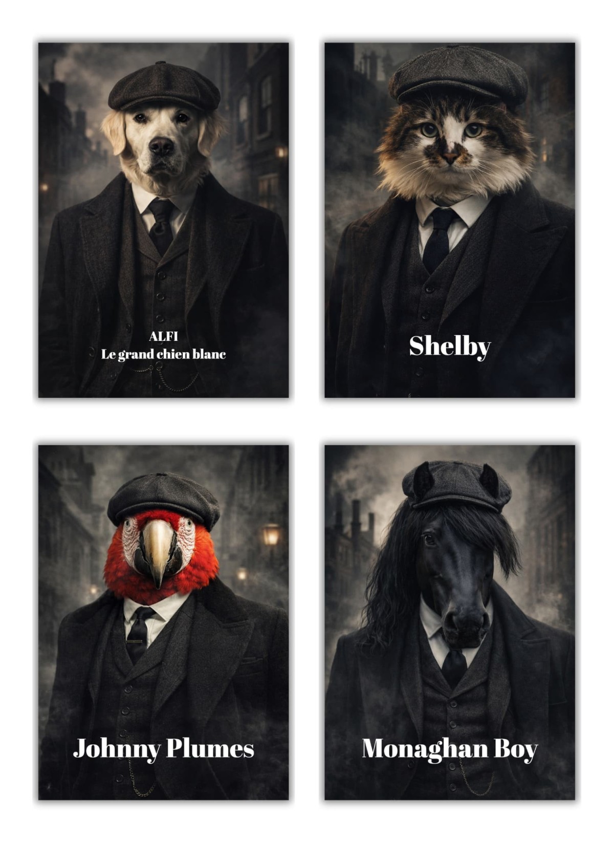 Affiche animaux style gangster