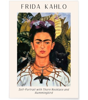 Affiche Frida Kahlo « Self-Portrait with Thorn Necklace and Hummingbird »