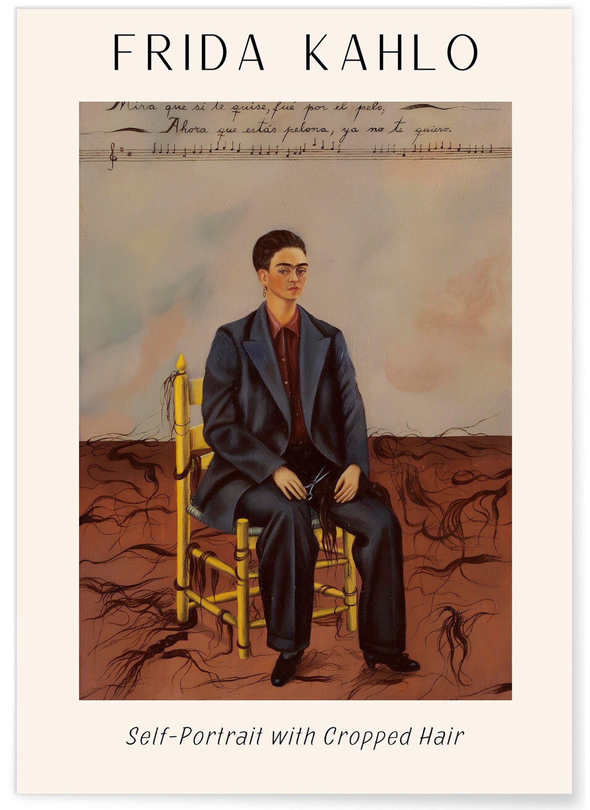 Affiche Frida Kahlo « Self-Portrait with Cropped Hair »