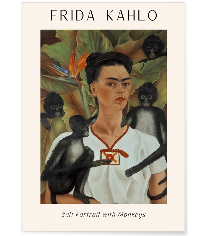 Affiche Frida Kahlo « Self Portrait with Monkeys »