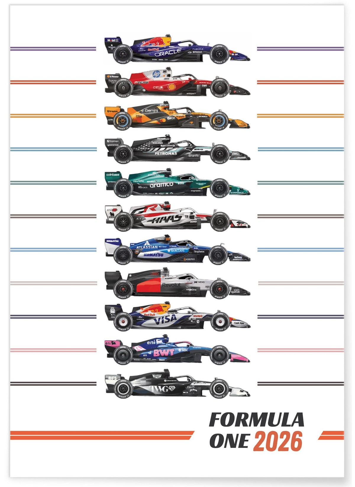 Affiche Ecuries Formule 1 2026