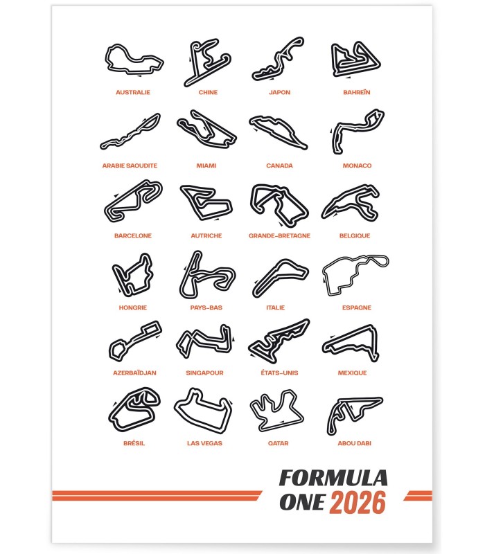 Affiche Circuits Formule 1 2026