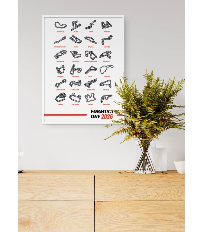 Affiche Circuits Formule 1 2026