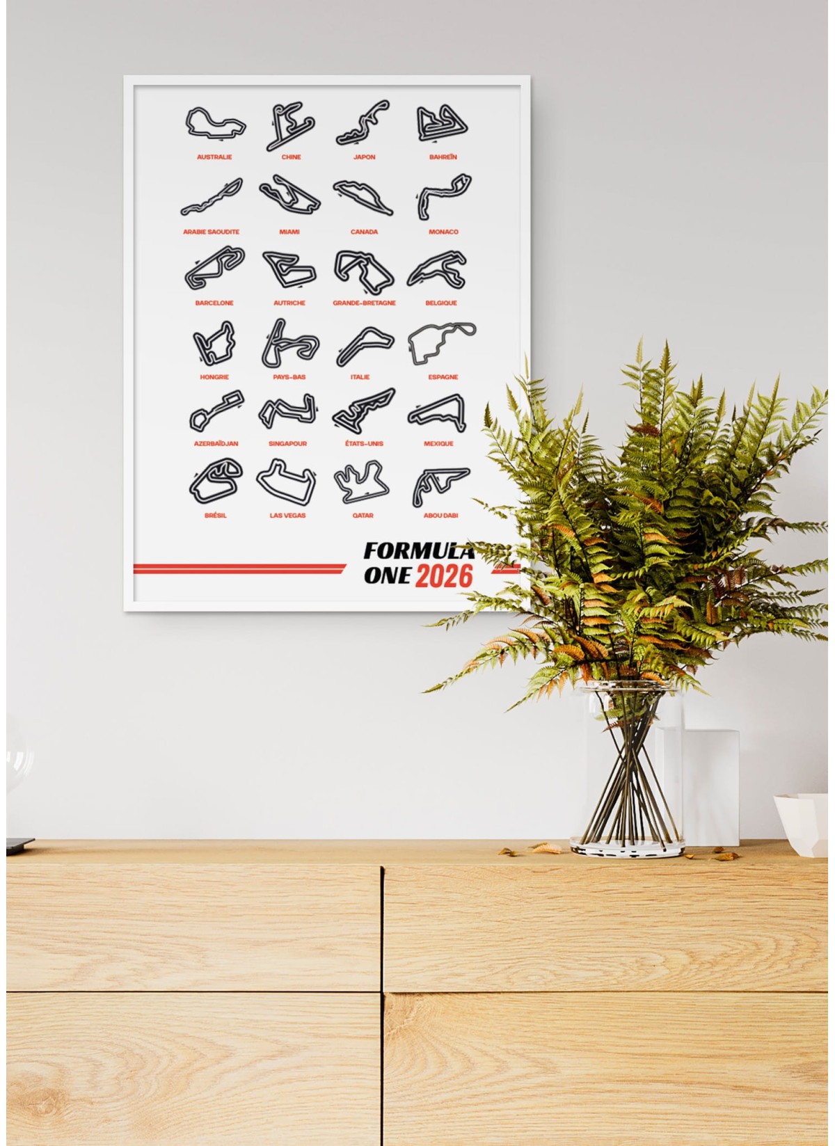 Affiche Circuits Formule 1 2026