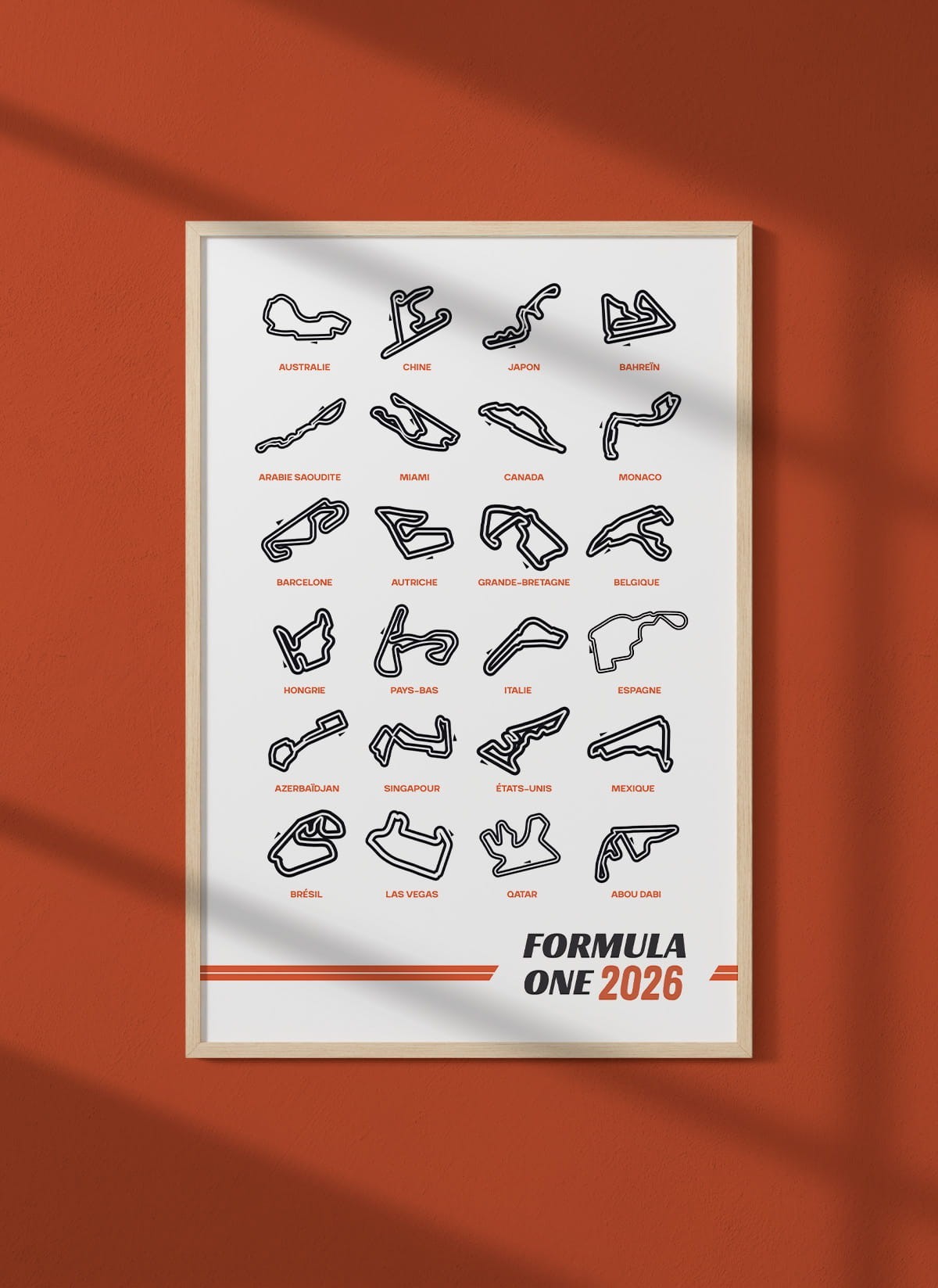 Affiche Circuits Formule 1 2026