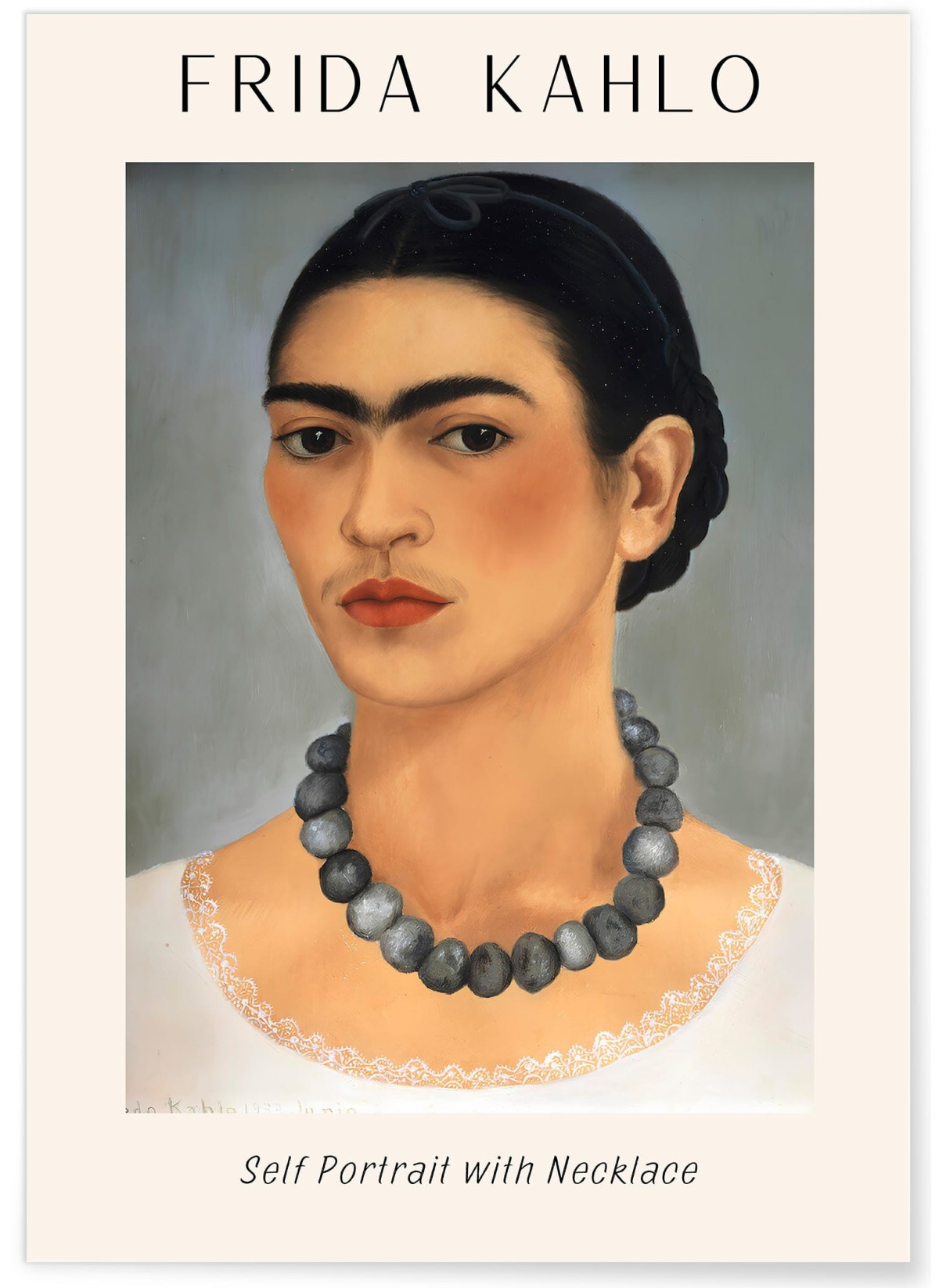 Affiche Frida Kahlo « Self Portrait with Necklace »