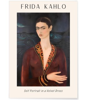 Affiche Frida Kahlo « Self Portrait in a Velvet Dress »