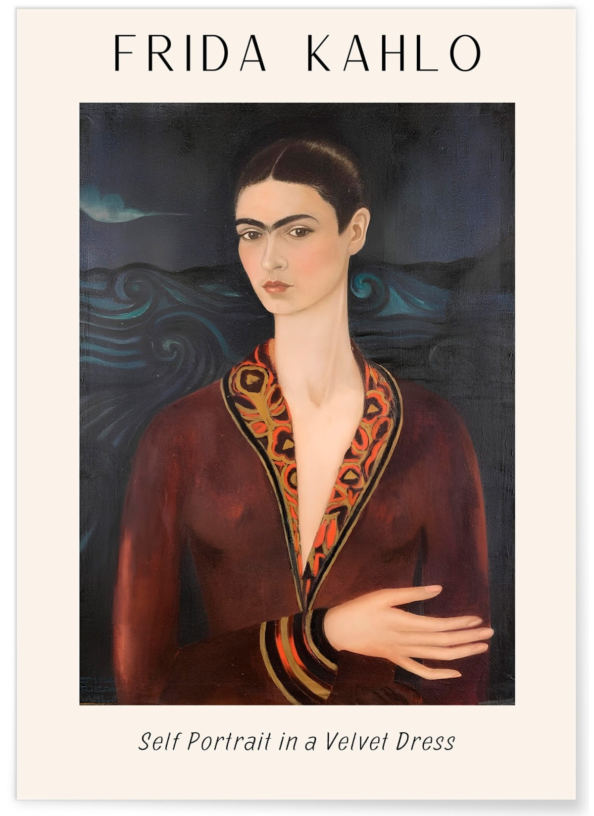 Affiche Frida Kahlo « Self Portrait in a Velvet Dress »