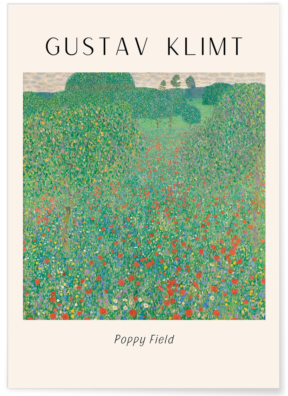 Affiche Gustav Klimt « Poppy Field »