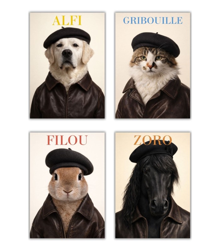 Affiche animaux style magazine de mode (mâle)