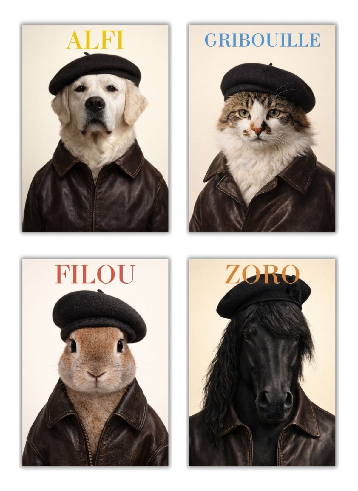 Affiche animaux style magazine de mode (mâle)