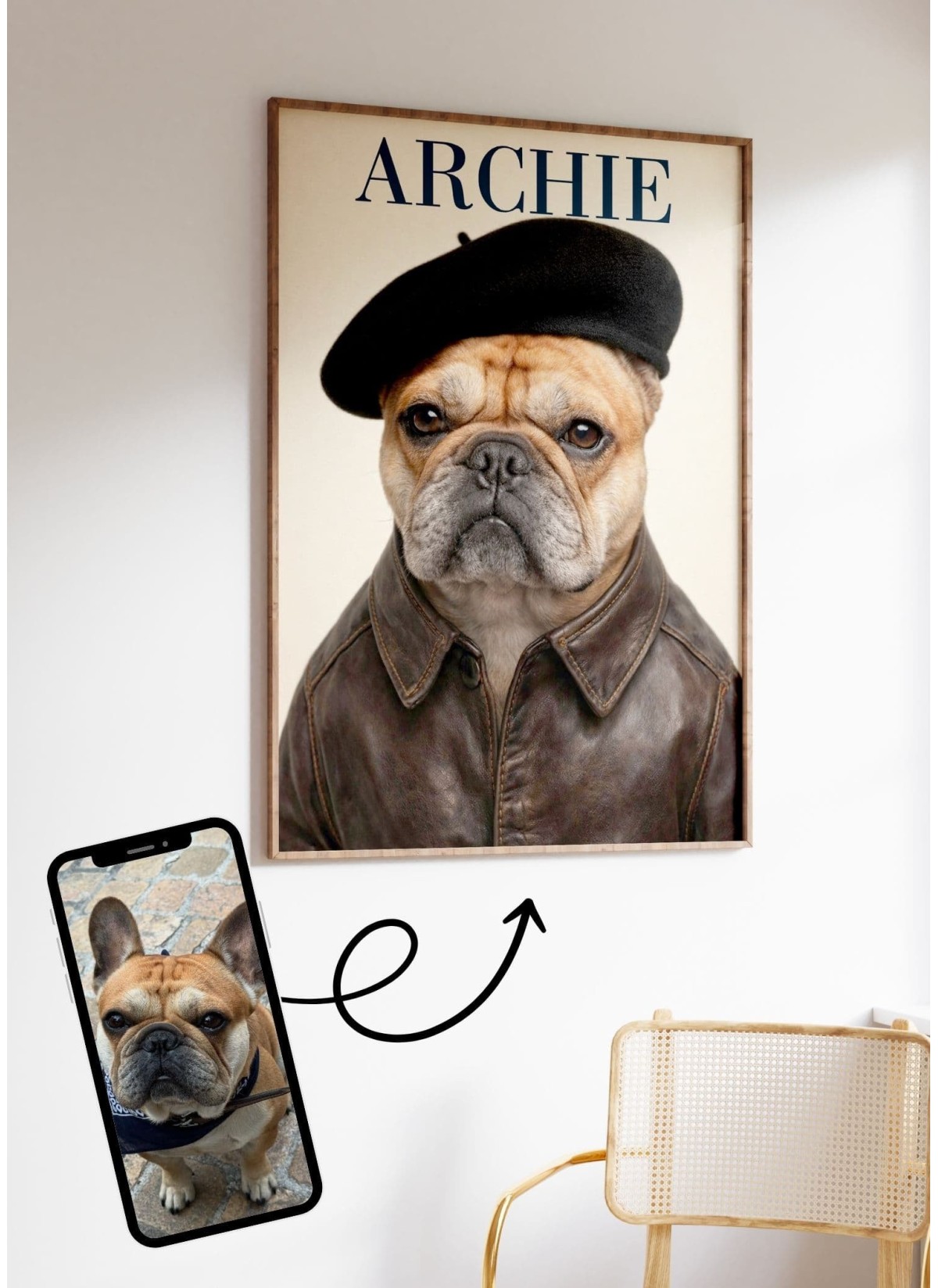 Affiche animaux style magazine de mode (mâle)