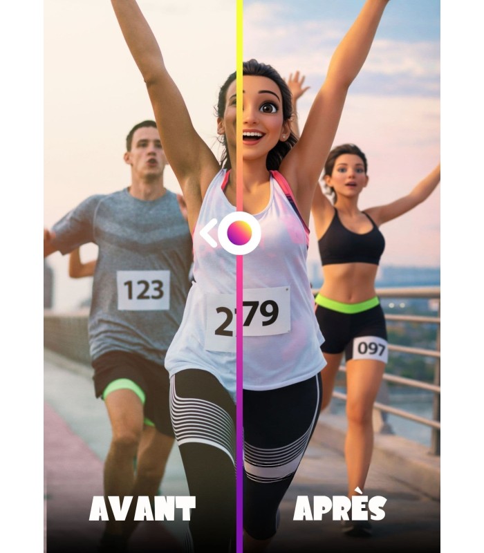 Affiche Running - Style Film d'Animation 3D Personnalisée