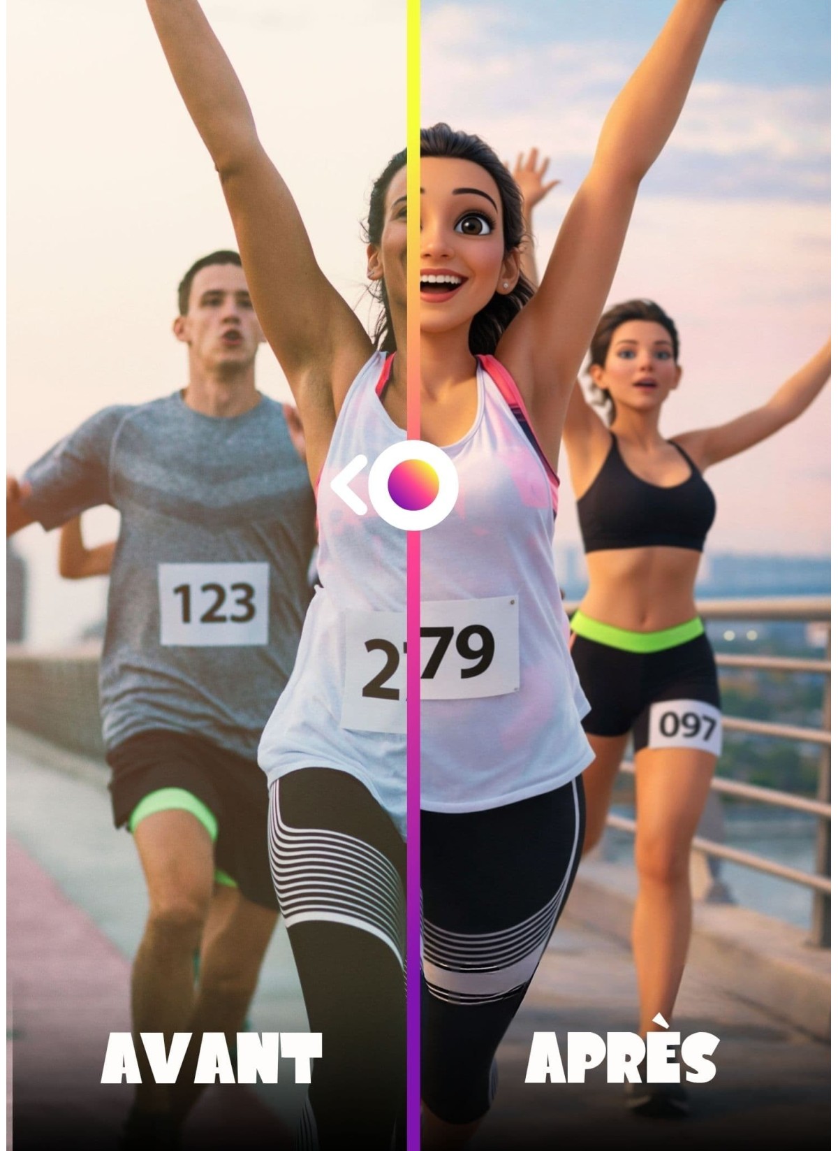 Affiche Running - Style Film d'Animation 3D Personnalisée