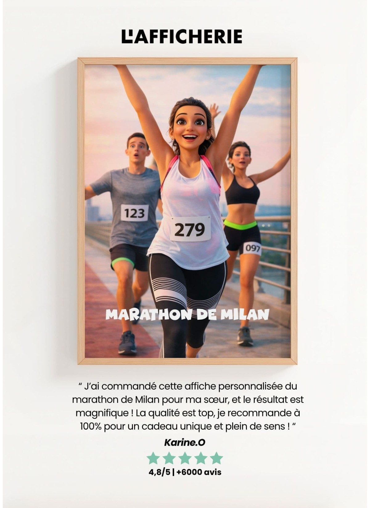 Affiche Running - Style Film d'Animation 3D Personnalisée
