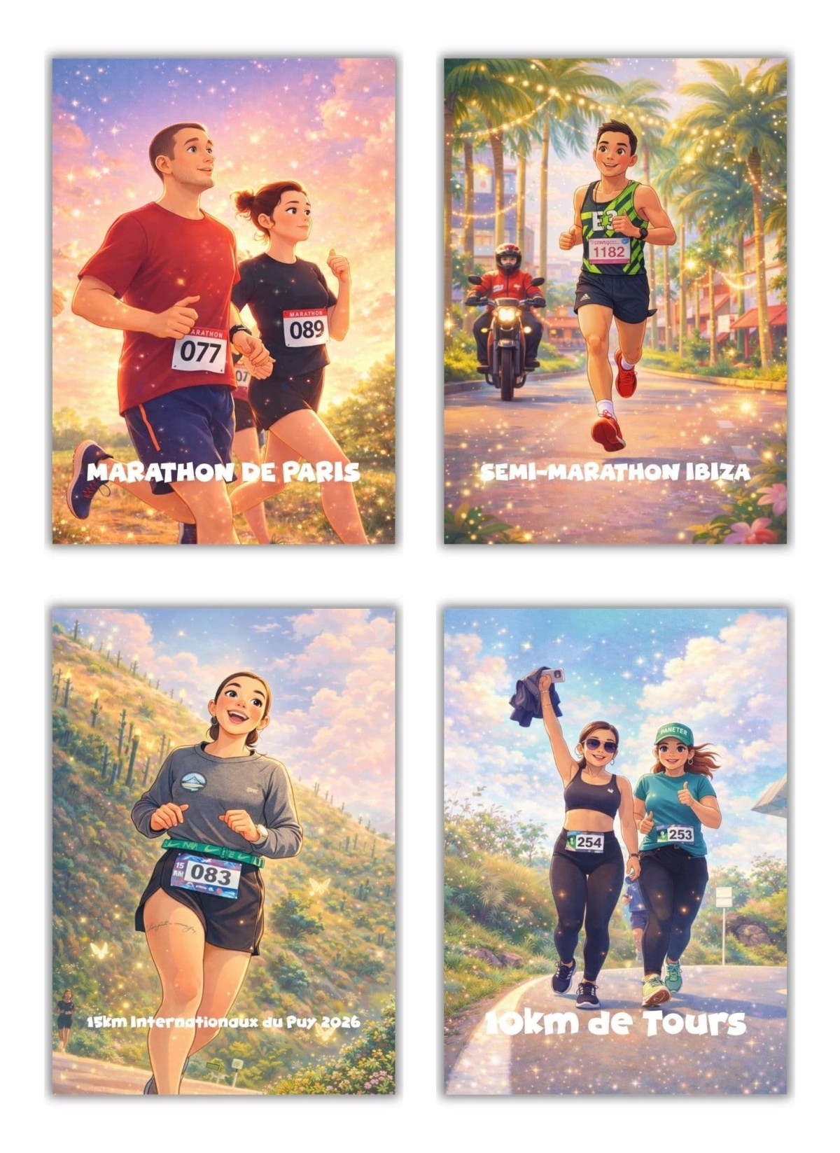 Affiche Running - Style Film d'Animation Personnalisée 2