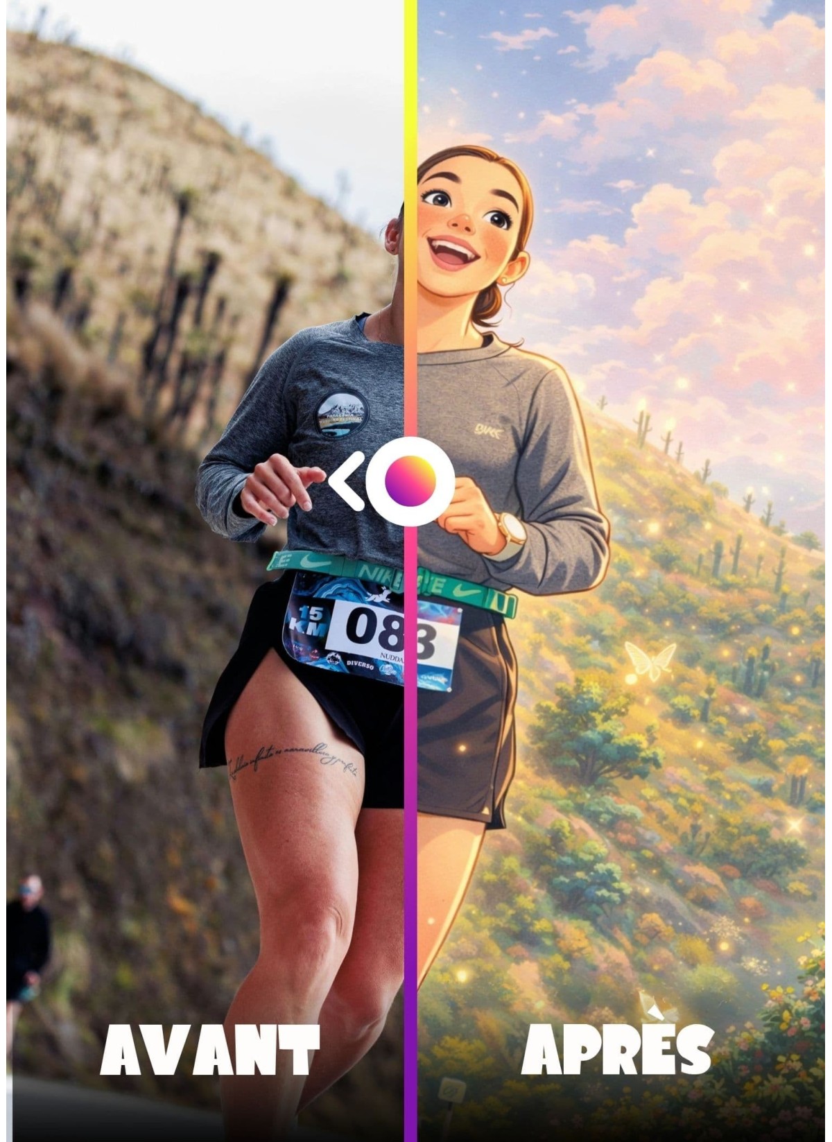 Affiche Running - Style Film d'Animation Personnalisée 2